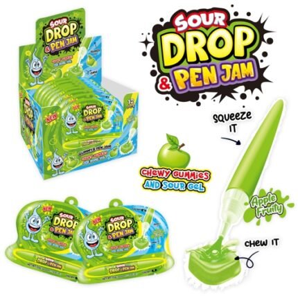 Sour Drop Gummy & Pen Jam Apple 55gr. 12τεμ.