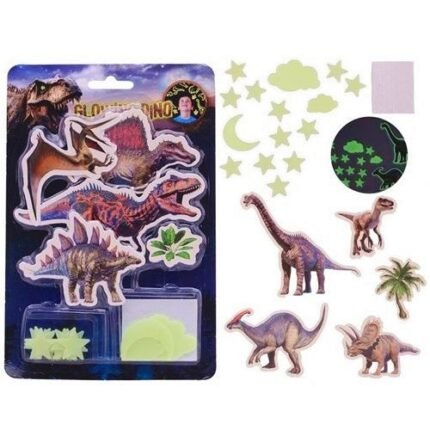 Glow in the Dark Dino Wall Stickers 16.5x1.5x24.5cm.