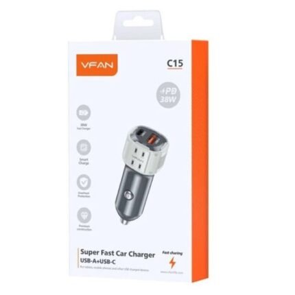 VFan C15 Φoρτιστής Αυτοκινήτου USB-C & USB-A