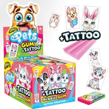 Johny Bee Cute Pets Gum + Tattoo 5gr. 200τεμ.