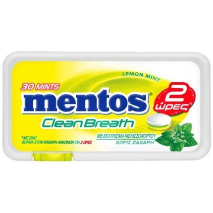 Mentos Clean Breath Lemon mint 21gr. 12τεμ.