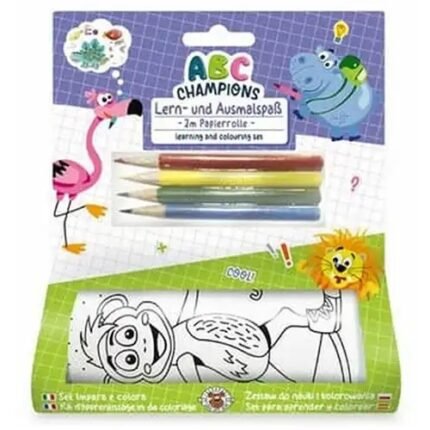 Trendhaus ABC Champions Drawing Set with 2 meters of Paper Roll 14 x 16.5cm.