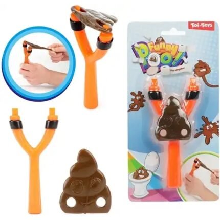 Funny Poo Laughing Turd Slingshot 10.5 x 21cm.
